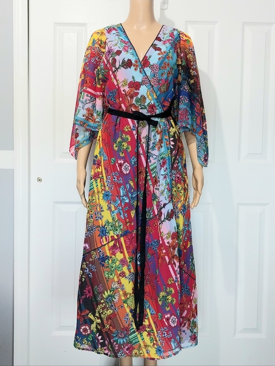 Golden Goose Dresses & Skirts - Golden Goose Floral Patchwork Wrap Dress, Size 40